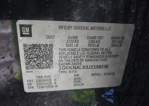 2018 GMC Acadia Denali из США, поврежденный, VIN 1GKKNXLS3JZ158236